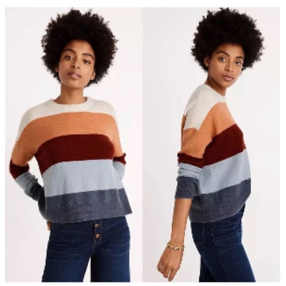 Madewell Crofton Multi Stripe Sweater - Picture 1 of 12